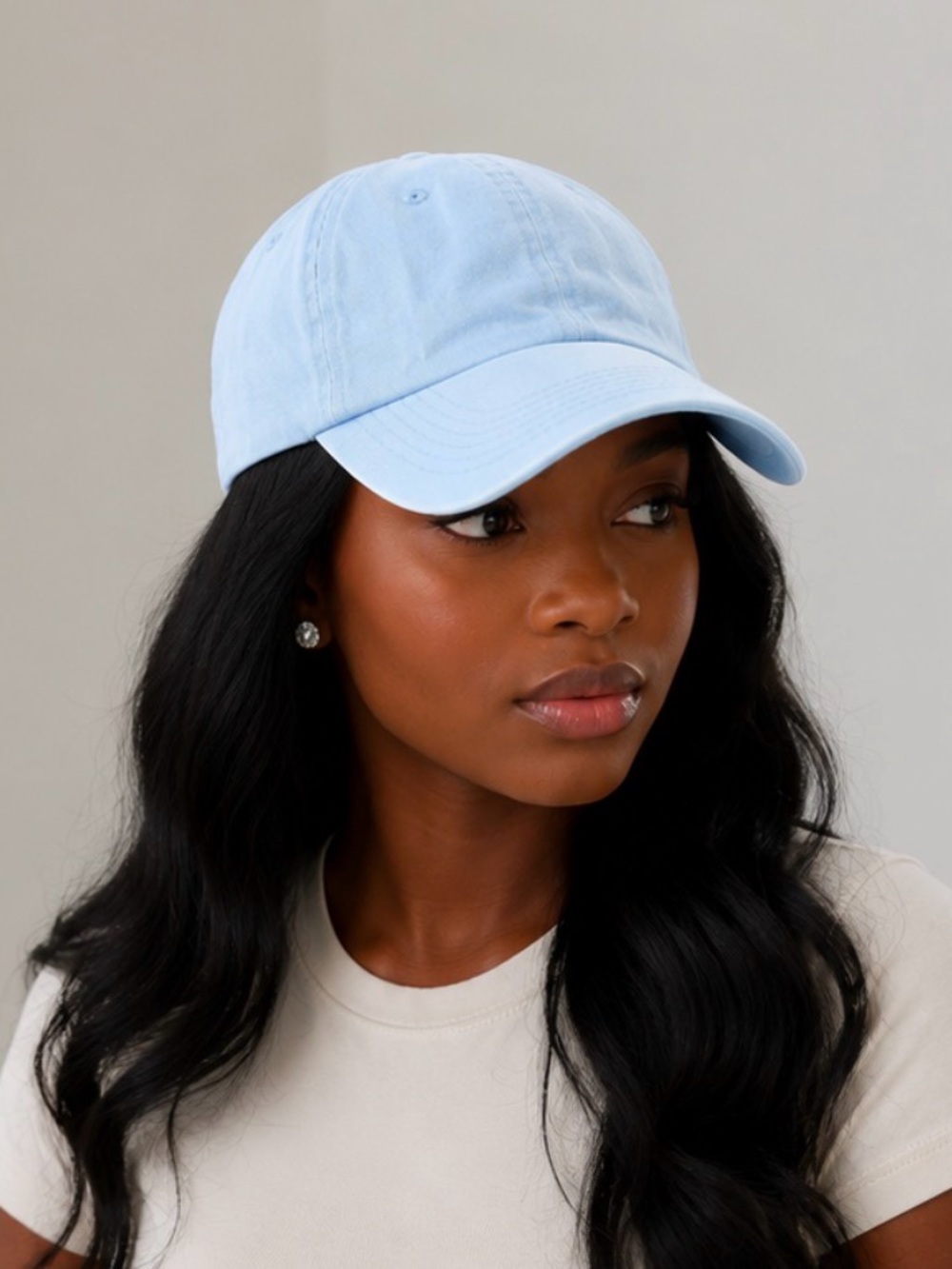 Light Blue Adjustable Baseball Cap Dad Hat One Size Casual Unisex Cotton Style